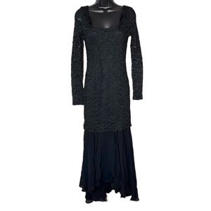 Laundry by Shelli Segal Size 10 Designer Black Lace Dress